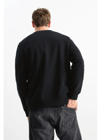 Чорний світшот з бавовни C&A однотонний (365716225)