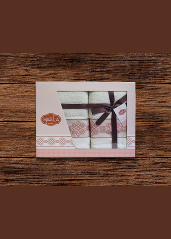 Набор махровых полотенец Marla Bellanita 50х90 см 70х140 см 2 шт. Кремовый Kayra кремовый