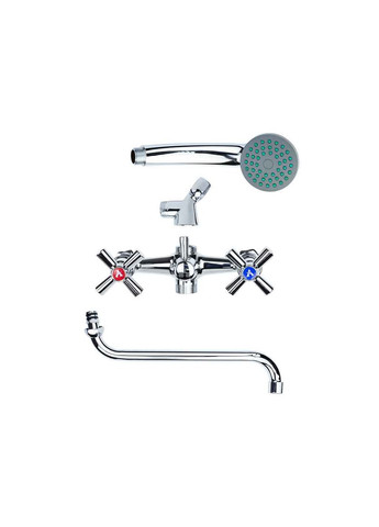 Смеситель встроенный PM 1/2 для ванны гусь изогнутый дивертор 9780220 AQUATICA (357216597)