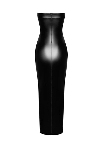 Черное платье f336 powerwetlook long dress cherrylove Noir Handmade