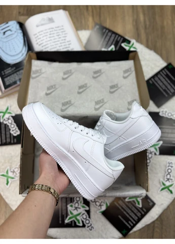 Белые летние кроссовки nike air force 1 classic white low premium найк аир форс 1 No Brand