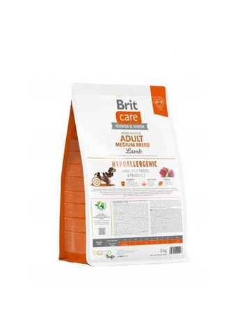 Сухой корм Dog Hypoallergenic Adult Medium Breed для собак средних пород, гипоаллергенный с ягненком, 3 кг Brit Care (349823498)