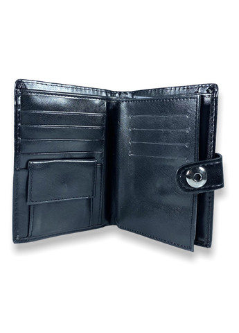 Чоловічий гаманець 302B3 із шкірзамінника застібка-кнопка розмір:14*11*2 5 см чорний Bohshihou (286421650)