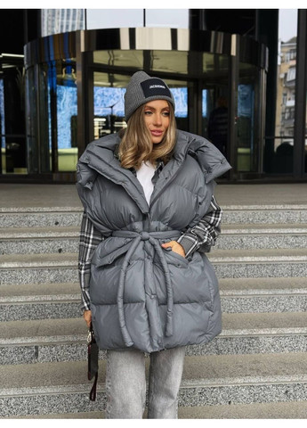 Темно-сірий зимній Пуховик milirud