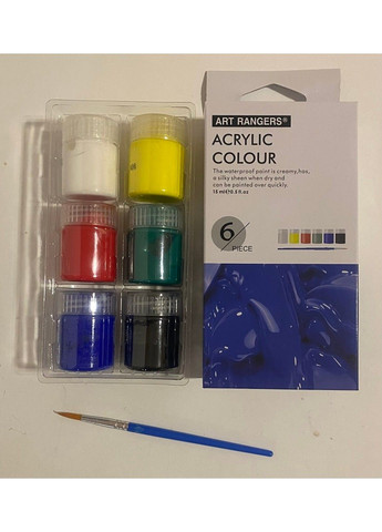 Набор акриловых красок 15 мл х6 цветов,кисточка А0615 Art Nation (316592408)