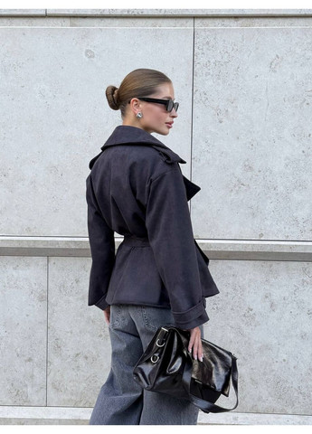 Серое демисезонное Женский тренч No Brand