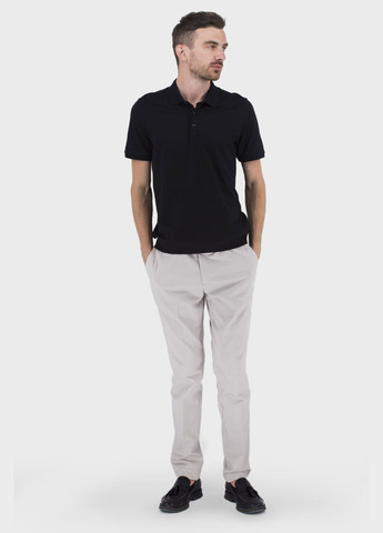 Чорна чоловіча літня поло-футболка casual з ґудзиками, однотонна (, ), 43542 Buke