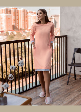 Рожева домашній домашня сукня Minova однотонна