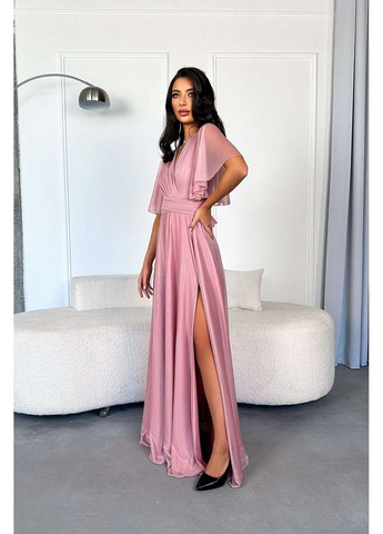 Розовое вечернее платье шифон блеск 24025 розовая Tanita-Romario