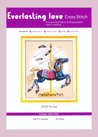 Набор для вышивания по нанесённой на канву схеме "Swing" . AIDA 14CT printed, 35*42 см Joy Sunday (313612927)