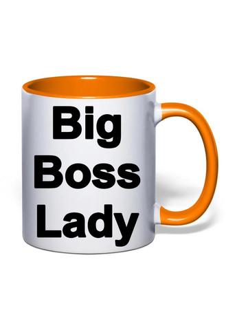 Чашка з друком "Big Boss Lady" 330 мл (колір помаранчевий) (34596) No Brand (370569324)
