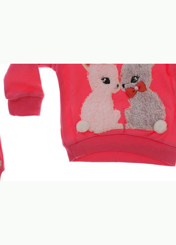 Розовый демисезонный костюм с длинным рукавом для девочки трикотажный зайка розовый 68 см (33868) BABYKROHA