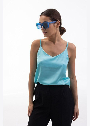 Женская майка базовая шелковая голубая MKAR32759-3 Modna KAZKA — 336933502