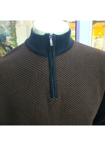 Коричневый демисезонный свитер мужской джемпер с молнией под горло No Brand