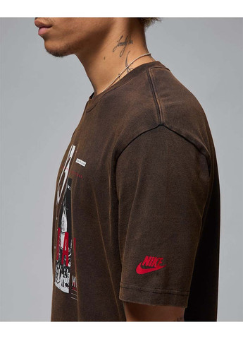 Коричневая мужская футболка jordanreissue gx ss crew коричневый Jordan