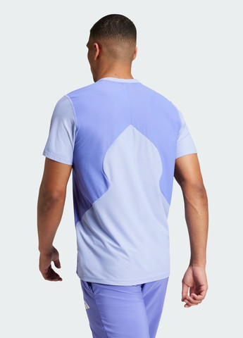 Синя футболка для бігу own the run colorblock aeroready adidas