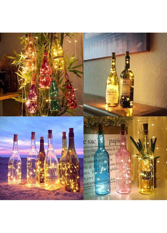 Светодиодная гирлянда (CW-GC-20L2BMC) пробка для бутылки на батарейках 20LED, 2м, 5шт/уп, цветная Colorway (370620109)