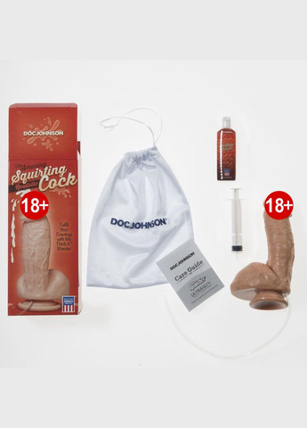 Фалоімітатор, що кінчає, Doc Johnson The Amazing Squirting Realistic Cock, ПВХ, діаметр 5,1 см SO1973 No Brand (303878218)