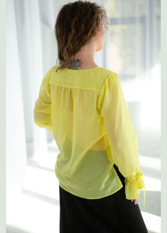 Жёлтая однотонная шифоновая женская блуза «джессика» Fayna Джесіка
