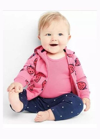 Темно-розовый комплект (кофта, лосины, бодик) Carter's
