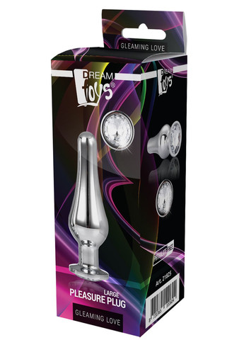 DT21825 анальна пробка конічної форми GLEAMING LOVE SILVER PLEASURE PLUG L Dream Toys (332053030)