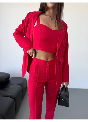 Костюм жіночий трійка костюмна тапнина,раджа,штани та топ Україна (361011218)