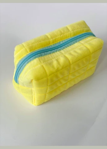 Косметичка Велюрова в клітинку C8a Жовта (AN0103006) ANbeauty (360768406)