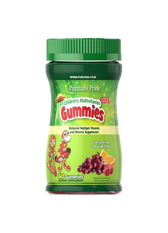 Вітаміни та мінерали Children's Multivitamin Gummies, 60 желеек Puritans Pride (293340222)