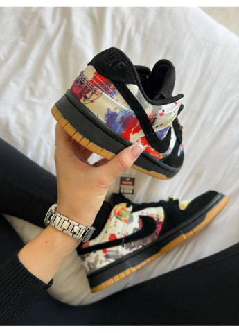 Черные демисезонные кроссовки мужские nike sb dunk low supreme rammellzee найк сб данк No Brand