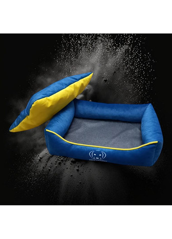 Лежанка 70х55х16см з текстилю для маленьких собак та котів "Glory to Ukraine" (Жовто-блакитний) S&N Family (361204681)