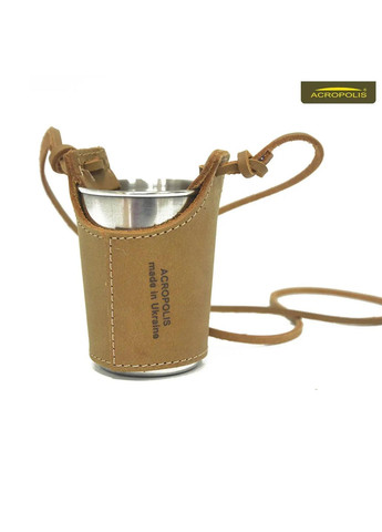 Чарка металева сувенірна « I am a mushroom hunter» в шкіряному чохлі 170мл SHB-1g Acropolis (329740604)