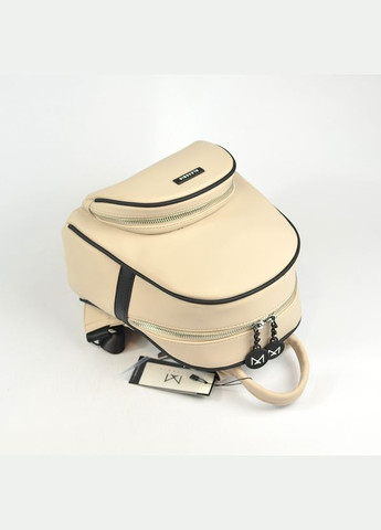 Бежевый женский маленький молодежный городской рюкзак на молнии No Brand (293942348)