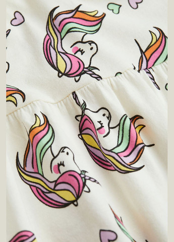Комбінована бавовняна сукня з малюнком H&M (291015555)