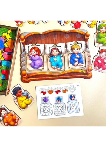 Дидактична гра для дітей "Малюки в ліжечку" PSD303 (ПСД303) No Brand (362570351)