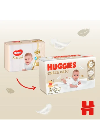 Подгузники Extra Care Size 3 (6-10 кг) 40 шт (5029053574400) Huggies (390949253)