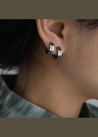 Гипоаллергенная серьга-кольцо из нержавеющей стали с рунами для мужчин и женщин 1 шт. [RSRDDY-1] Викинг No Brand (338624620)