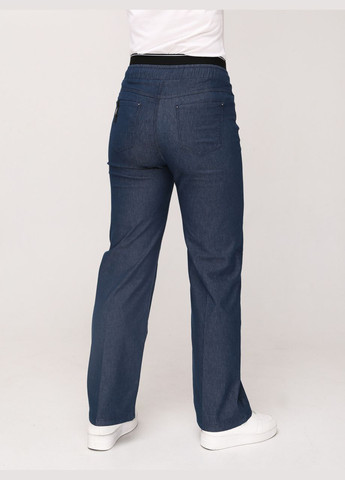 Джинсы женские синие тонкие палаццо большой размер на кулиске Палаццо Estensivo - (289978896)