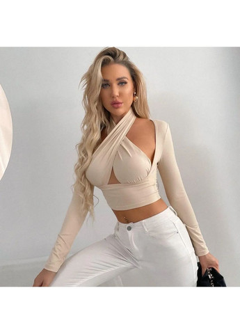 Женский трендовый топ Persona, Стильный топ для женского гардероба, Топ с длинным рукавом No Brand топ Persona коричневий (351865521)