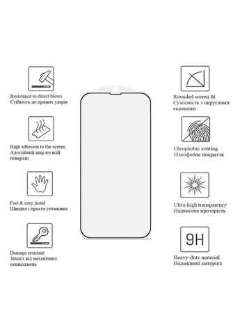 Защитное стекло Apple iPhone 15 Plus (ek16120) Drobak Apple iPhone 15 Plus (Black) (388904166)