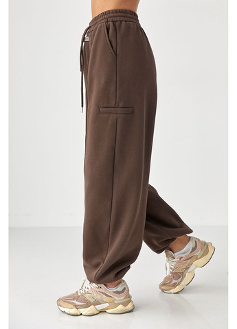 Однотонные теплые спортивные штаны с затяжками внизу Lurex (368276476)