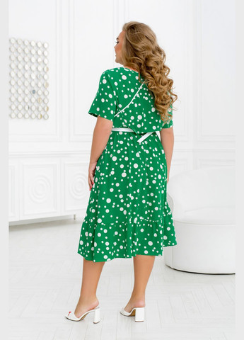 Зеленое повседневный платье в горошек колокол No Brand в горошек