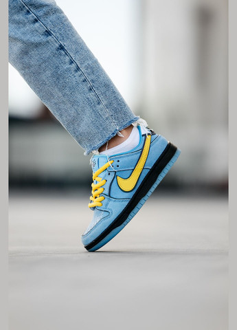 Кросівки жіночі і чоловічі Nike SB Dunk Low x Powerpuff Girls blue | Найк сб Данк низькі сині No Brand сині демісезони (315761807)