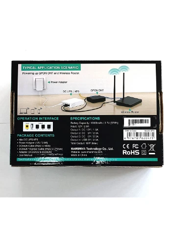 Міні ДБЖ KP3 3xDC+USB OUT 5V/9V/12V, 2А/18W, 10000Ah (37Wh) LiPol безперебійник Marsriva (330780607)