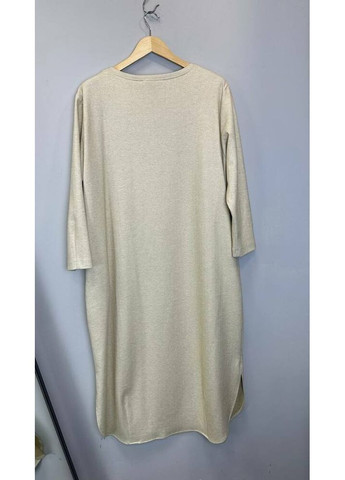 Бежева повсякденний жіноча трикотажна сукня вільного крою лондон утеплена mksn2327/4 Style Nika