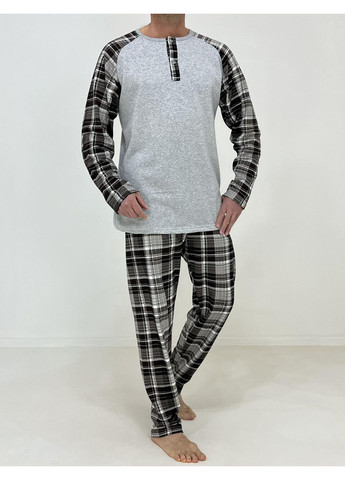 Пижама мужская байка реглан Brown Pars 58-60 Серая (98898164-3) Triko (315069930)
