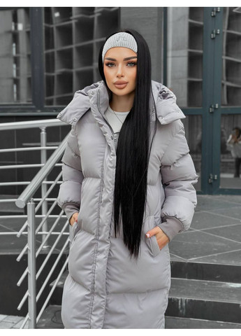 Серый демисезонный Пуховик Style Point