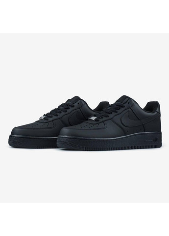 Женские кроссовки Nike Air Force 1 Low 07 Premium Black CW2288 Найк Аир Форс 1 чёрные демисезоны (369384097)