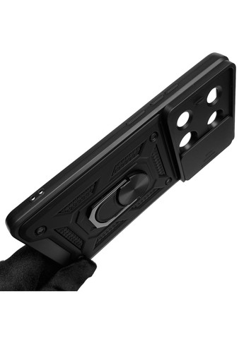 Чехол для POCO M6 Pro бронированный мужской с кольцом со шторкой на сяоми поко м6 про чёрный rg1 Xiaomi (366021514)