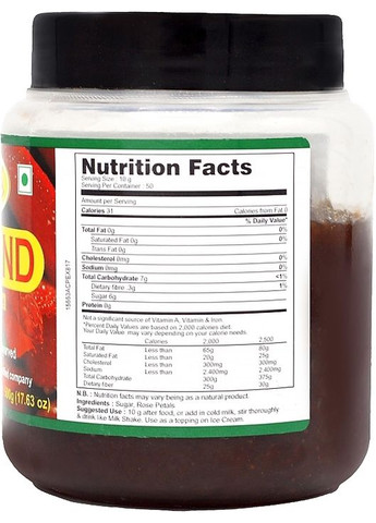 Пищевая добавка "Консервированные лепестки роз" Gulkand Rose Petal Preserve 500g (1453256-32511841) Patanjali (368635833)