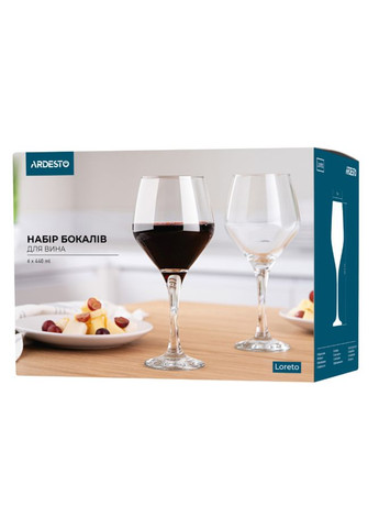 Набір келихів для вина Loreto 6 шт 440 мл AR2644LW Ardesto (335080124)